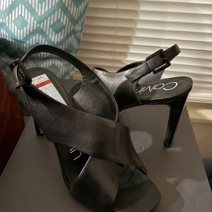 Calvin Klein Black Strappy Heels